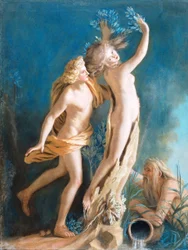 Apolo y Dafne, según la escultura de Gianlorenzo Bernini en la colección Borghese en Roma